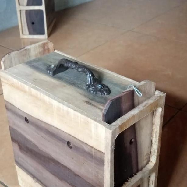 ] Box Burung Sangkar Untulan Tingkat Isi 2 kayu Sonokeling