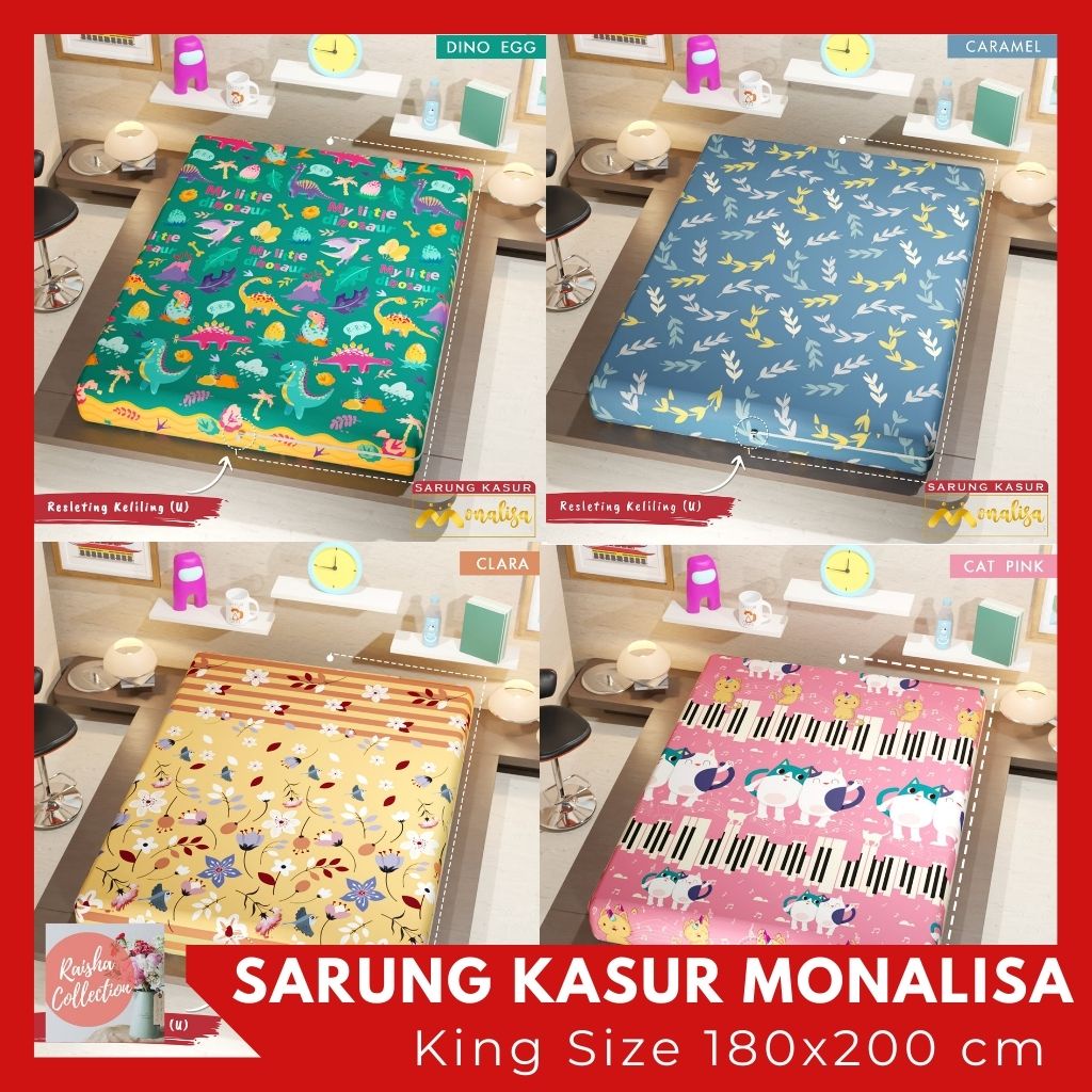 RC SARUNG KASUR BUSA ADA RESLETING MONALISA UKURAN 180X200