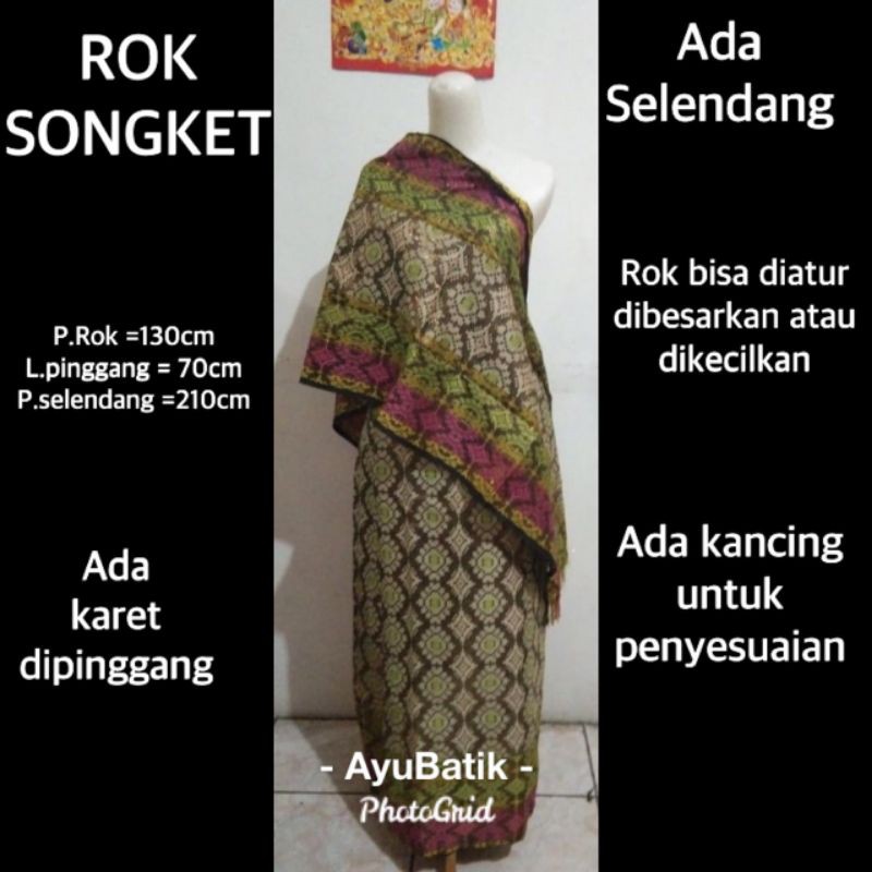 ROK SONGKET SELENDANG/ROK SONGKET TERLARIS/ROK SERAGAMAN