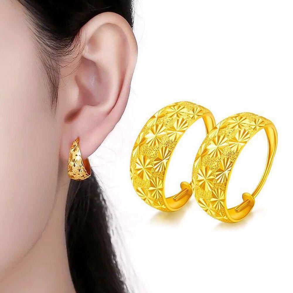 NEEDWAY Wanita Anting Hoop Kepribadian Retro Pesta Temperamen Lady Baroque Sargin Hoop Earrings