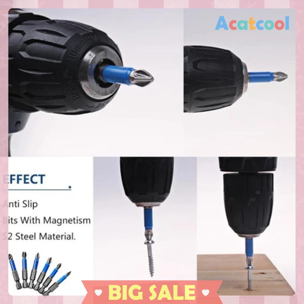 7pcs Electric Cross Non Slip Drill Bits Screwdriver with Strong Magnet