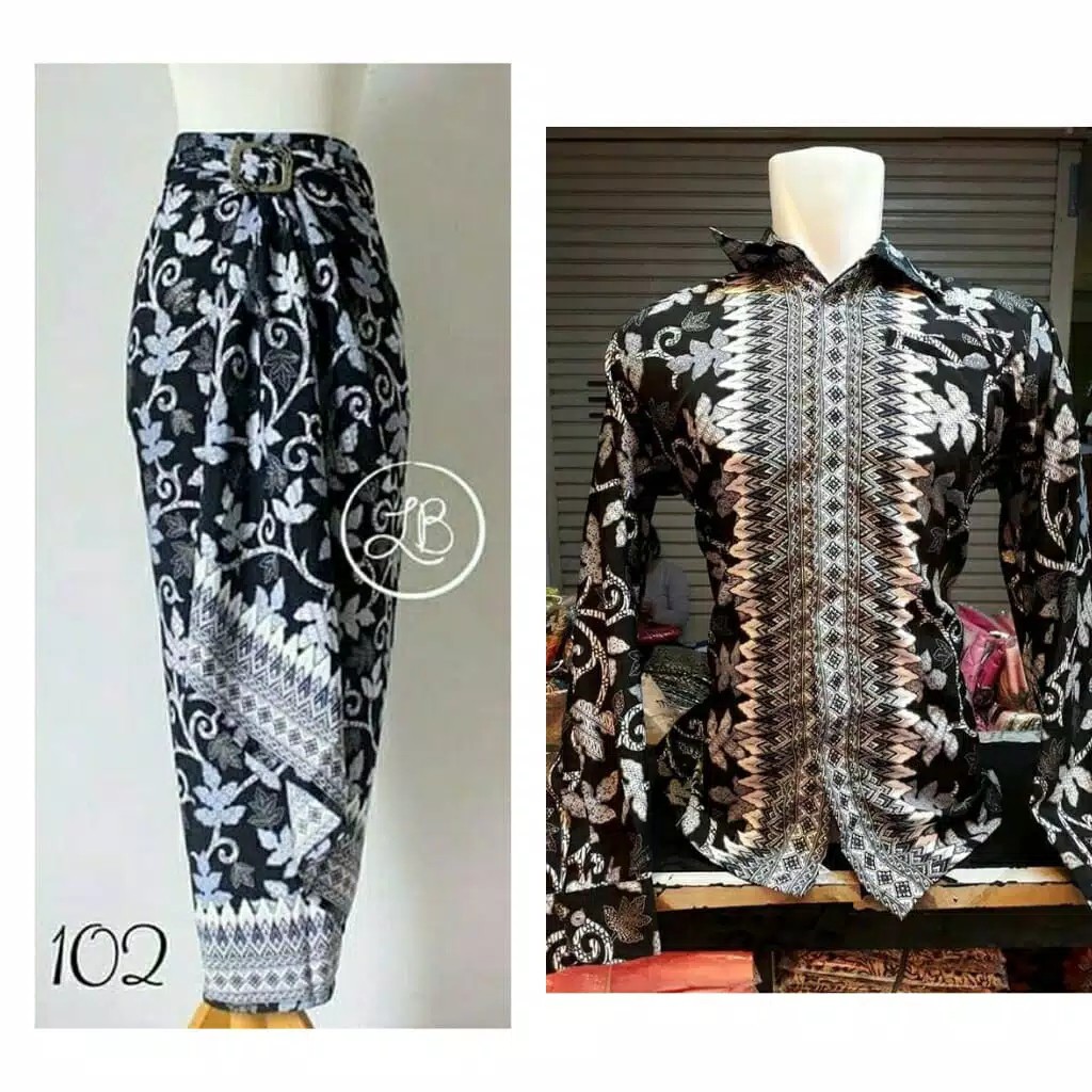 SB Collection Couple Rok Lilit Kerina Maxi Panjang Jumbo Dan Kemeja Batik Pria