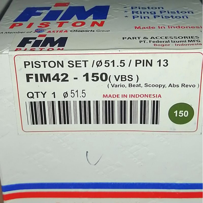 Piston seher kit beat scoopy spacy karbu injeksi stater kasar oversize 150 fim