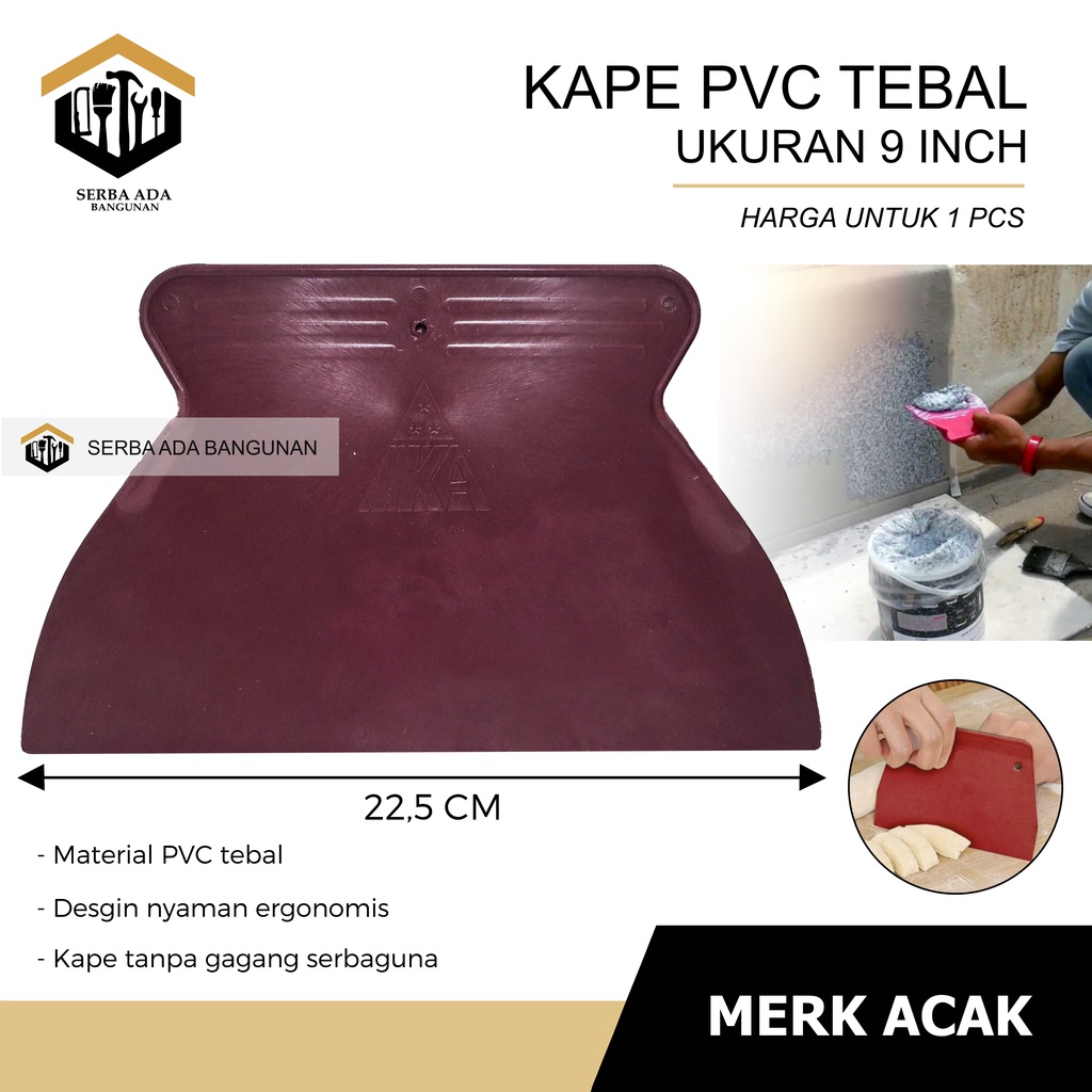 KAPE PLASTIK 5 7 9 INCH DEMPUL TEMBOK DENGAN KOMPON / SCRAPPER PVC KUAT BAGUS AWET FINISHING MULUS