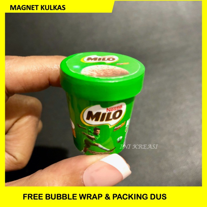 MAGNET MINIATUR TEMPELAN KULKAS ICE CREAM CUP MILO