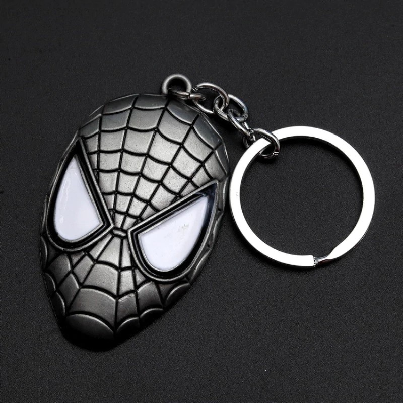[FREE ONGKIR SEMUA PRODUK] The Avengers Spiderman Mask Keychain Superman Superhero Metal Black