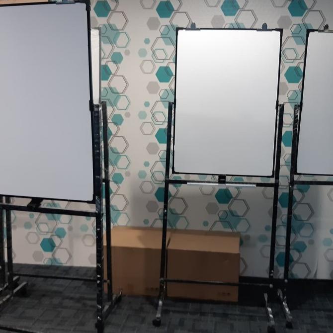 

Office & Stationery | Alat Tulis | Whiteboard Standing Doeble Face Ukuran 70X100Cm | Best Seller