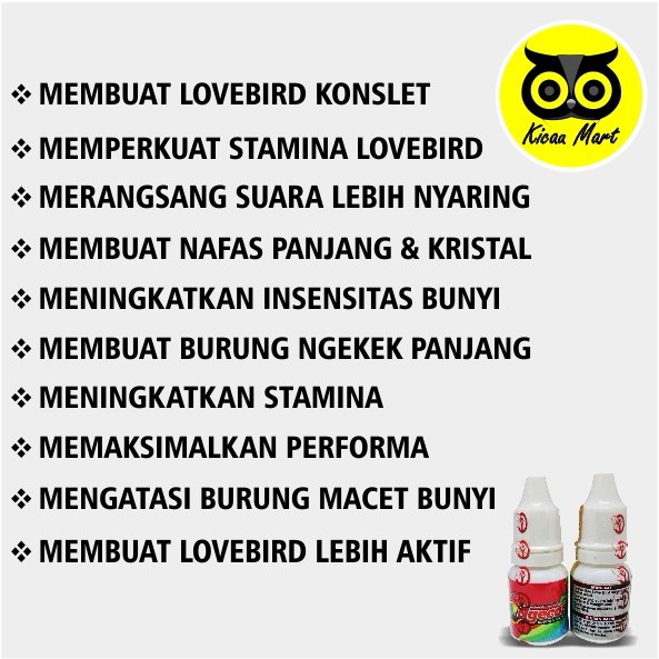 VITAMIN OBAT BURUNG LOVEBIRD NGECOR NGEKEK GACOR BIOJANNA DOPING ALAMI PENAMBAH POWER KONSLET VNGCBI