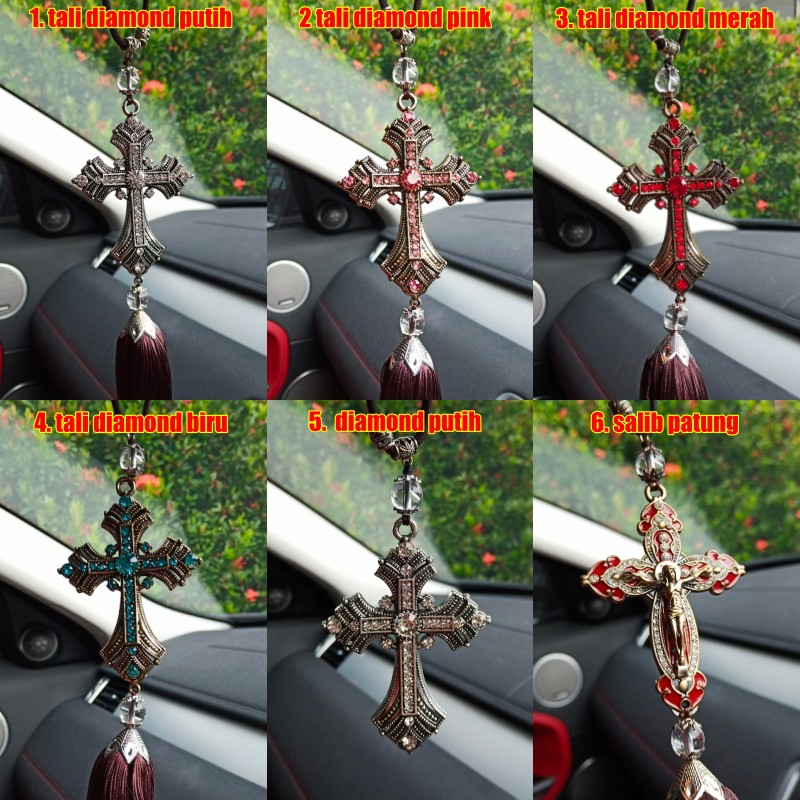 Gantungan Spion Mobil SALIB DIAMOND Christian Cross