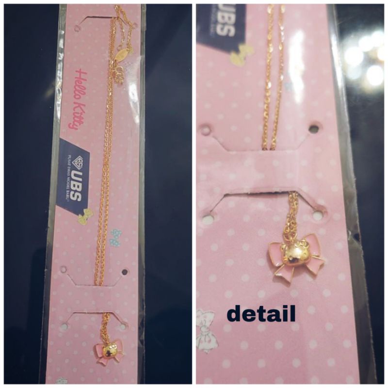 Kalung Hello Kitty UBS Pita Pink kadar 375 8k
