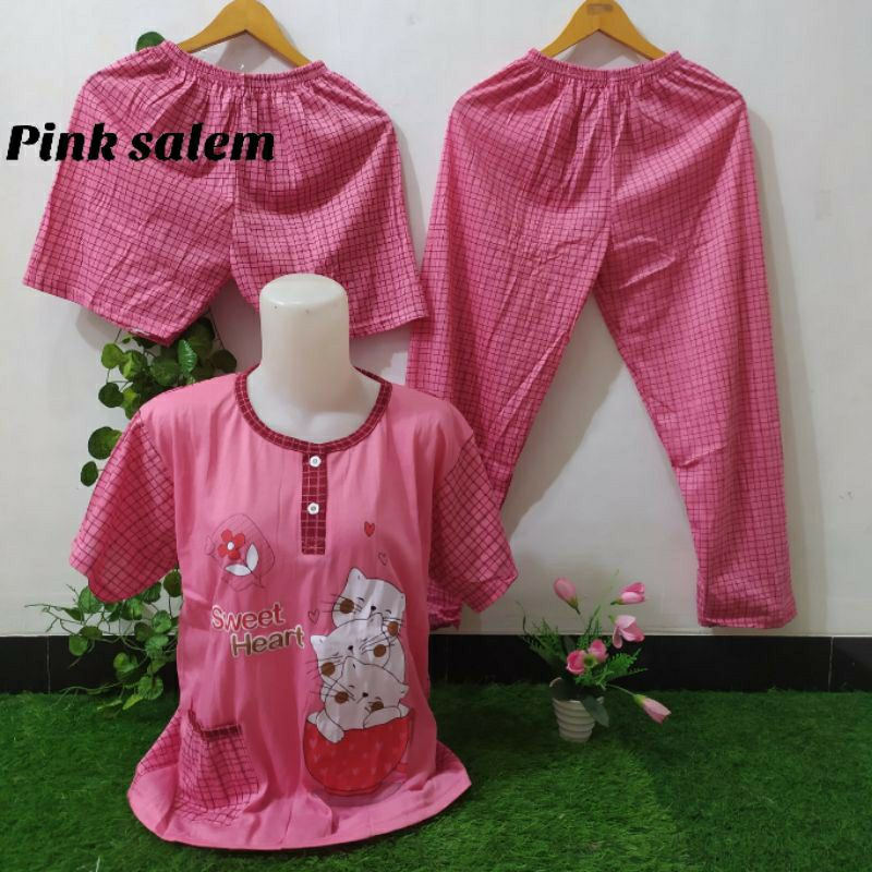 BAJU TIDUR 3IN1 BIO PREMIUM - SETELAN BABYDOLL 3IN1 BIO PREMIUM