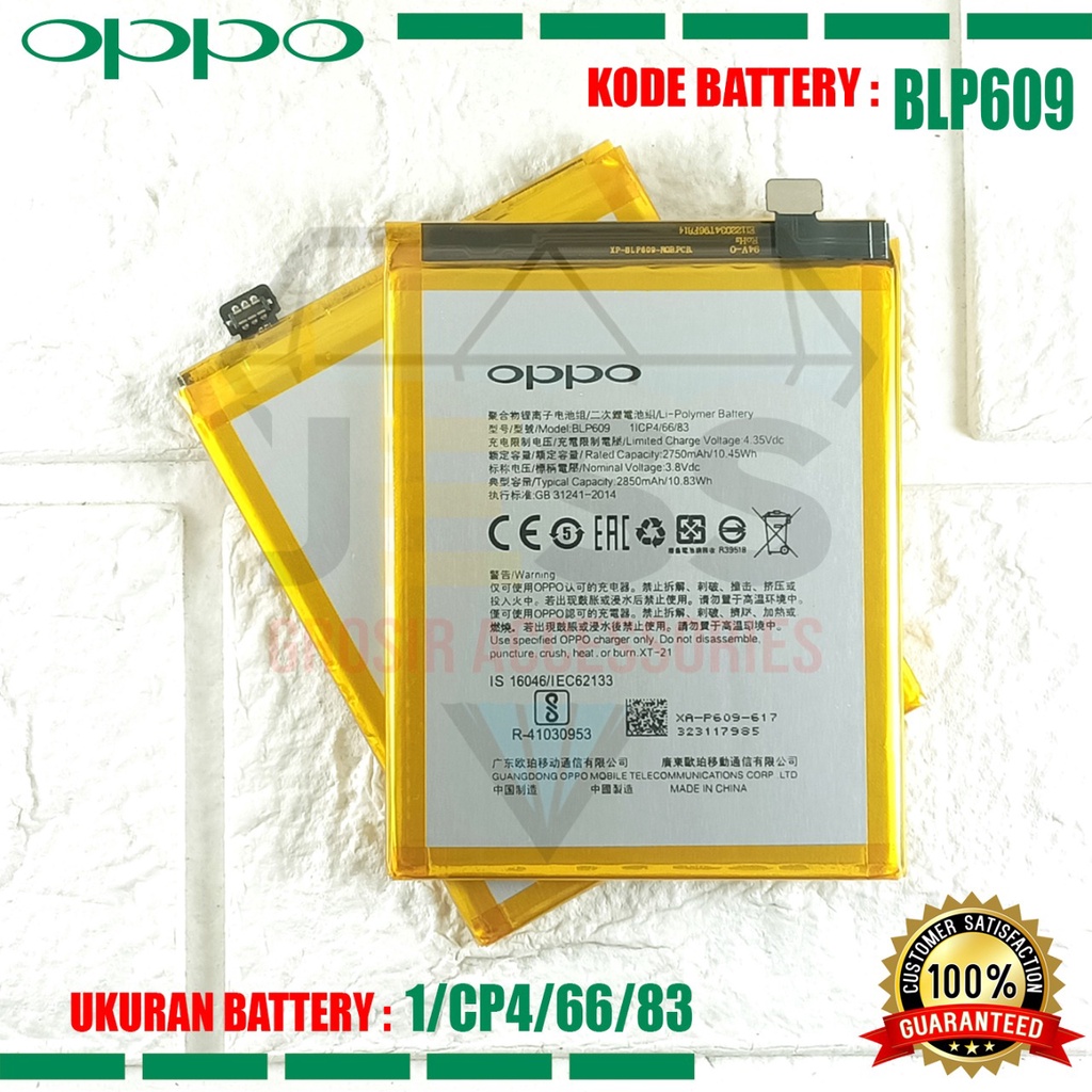 Baterai Battery Original OPPO BLP609 BLP-609 For Tipe HP Oppo F1+ F1 plus - X9009 - X9009FW - R9 - R9M -R9TM