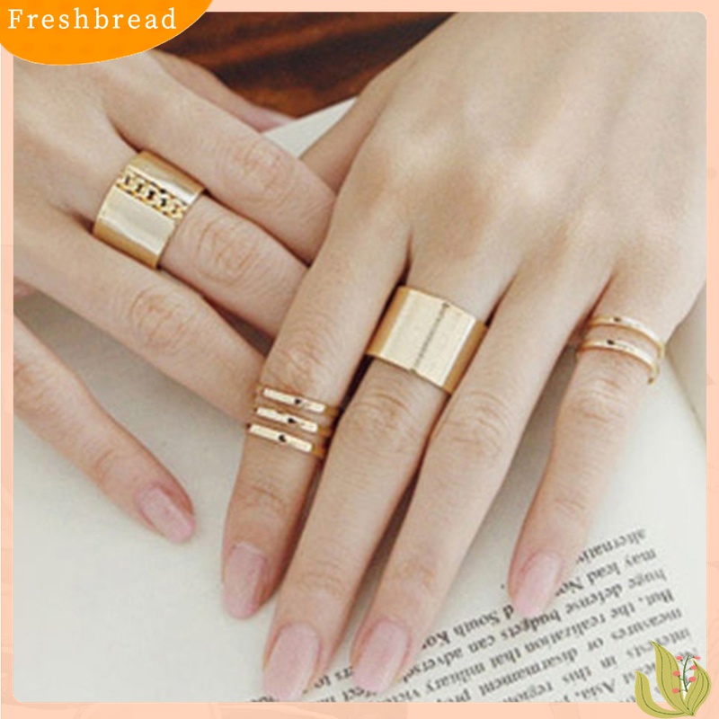 [Fresh] 3Pcs / Set Cincin Buku Jari Aneka Bentuk Warna Silver untuk Wanita