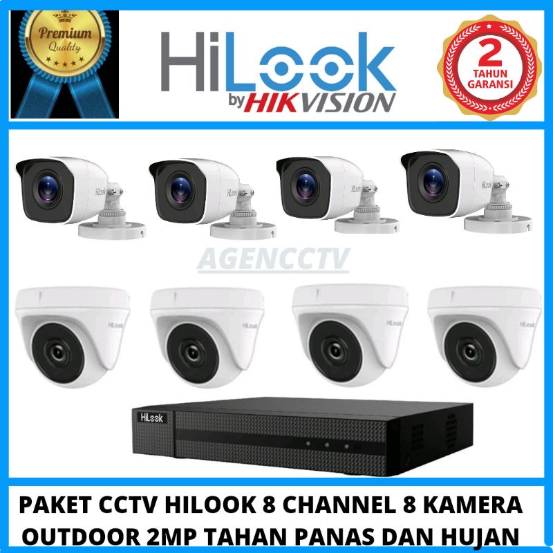 PAKET CCTV HILOOK 8 CHANNEL 8 KAMERA 2MP 1080P AUDIO BISA MEREKAM SUARA DAN VIDEO