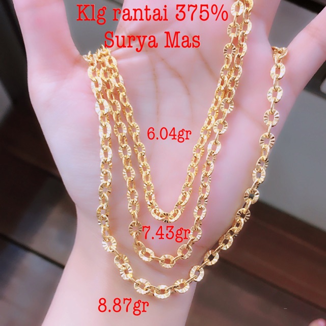Kalung rantai dewasa emas 375%