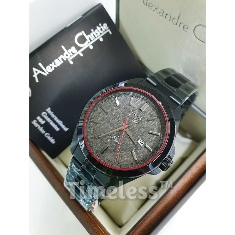 Jam tangan pria alexandre christie ac 8644 MD Black Red