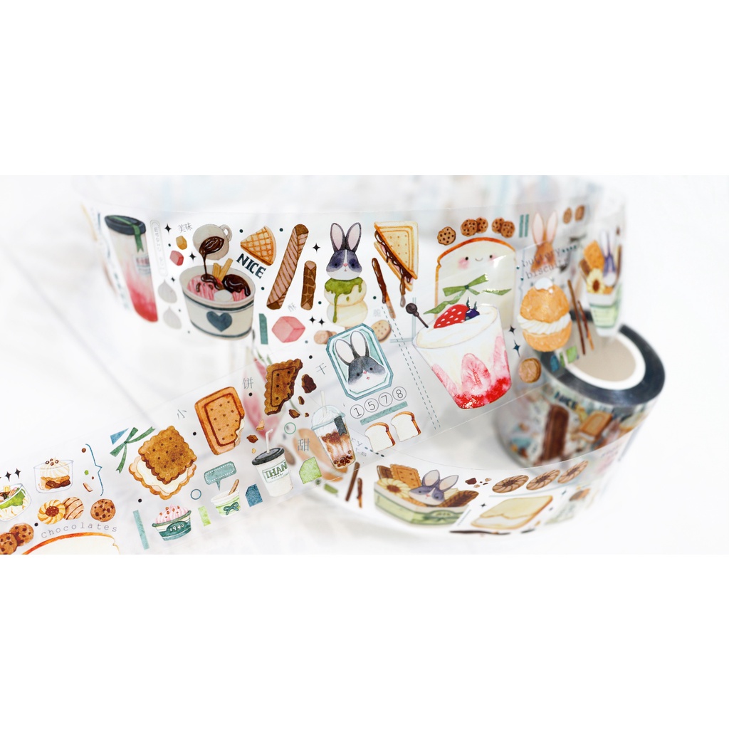 

[SAMPLE] PET tape | masking tape | selotip bullet journal / bujo (glossy & waterproof) - RABBIT