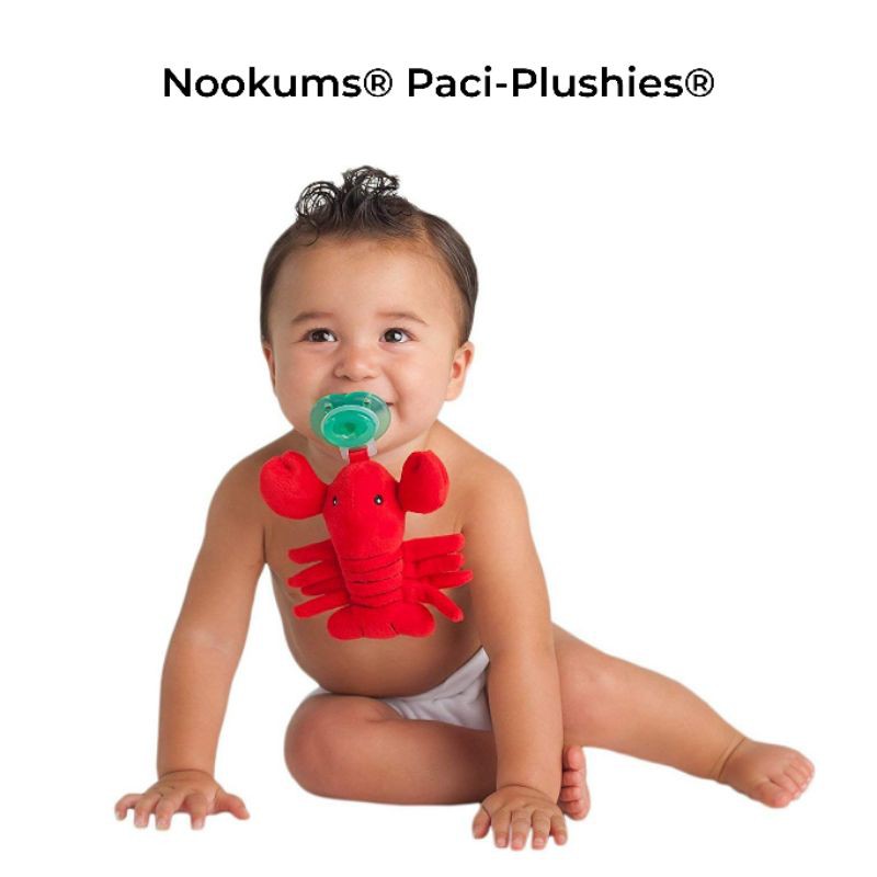 Nookums Paci-Plushies BuddiesElephant, Crab, Bulldog, Retriever, Lion