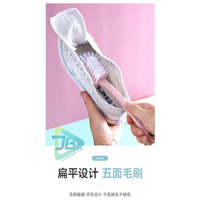 RT65 Sikat Pembersih Sepatu Triple Bulu 4 in 1 Shoes tiga sisi clean tools cleaning brush shoes JB5450