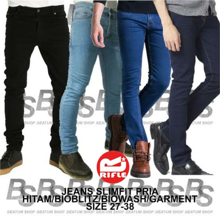 CELANA PRIA JEANS DENIM PANJANG MODEL PENSIL/SLIMFIT SIZE 27-38