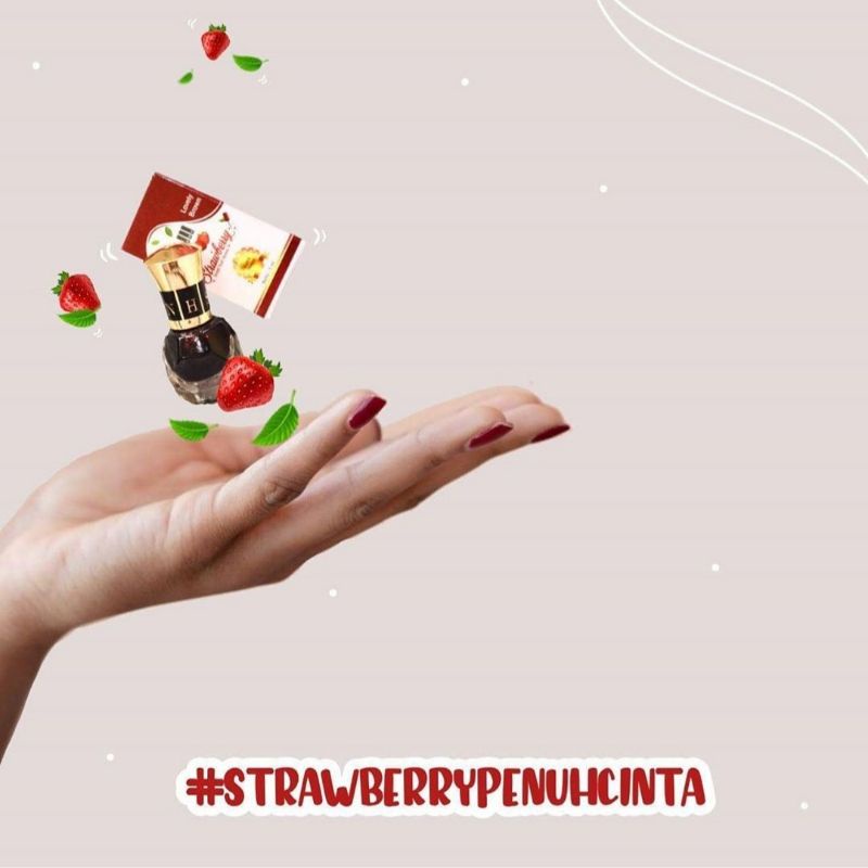 Strawberry Nail Henna 5ml Henna Praktis BPOM