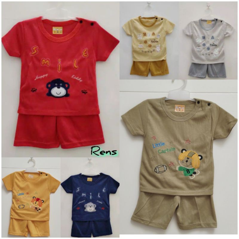 EDRYCA PENDEK WARNA setelan baju celana anak bayi