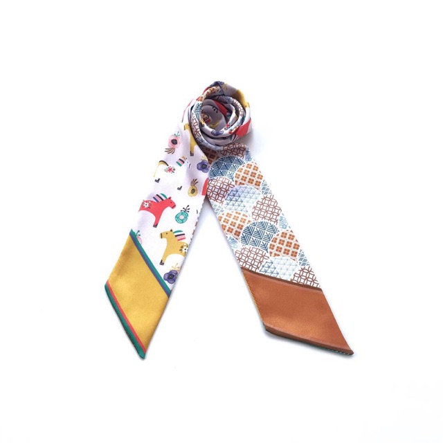 Grosir (SSC) Readystock Handmade Twilly Scarf Syal Bandana Hydrangea Nelson Premium Termurah
