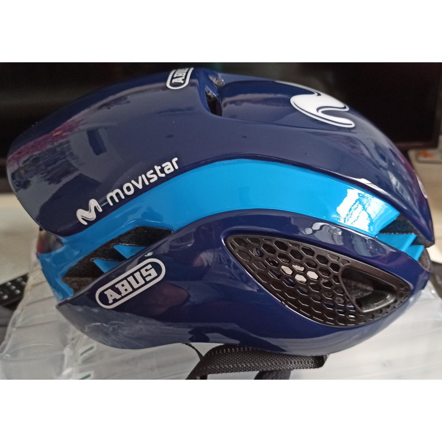 ABUS replica Aero Helmet GameChanger helm road bike Movistar Team - Biru