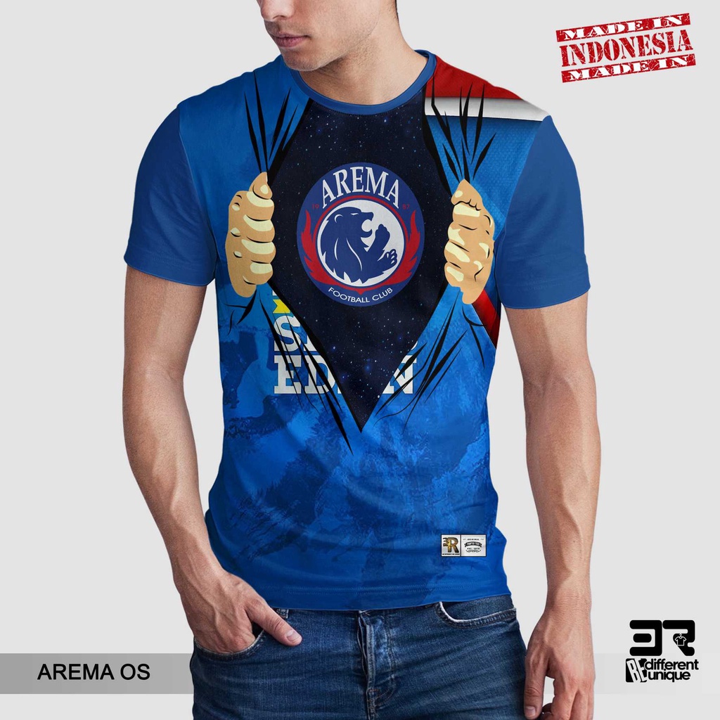 [ COD ] KAOS PRINTING GAMBAR TEAM SEPAK BOLA INDONESIA AREMA OS - BAJU DISTRO ORIGINAL MOTIF UNIK AT