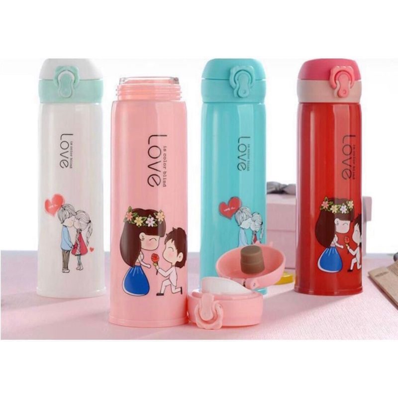 BOTOL MINUM KACA LOVE UK.500ML