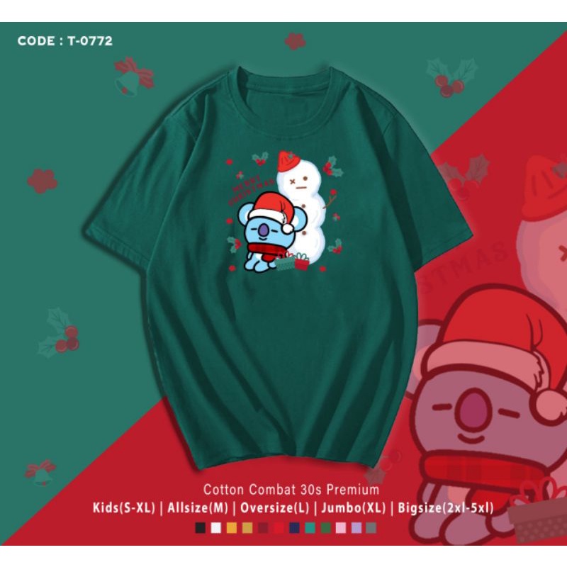 KAOS NATAL KOYA BT21/T-SHIRT MERRY CHRISTMAS BT21 KOYA