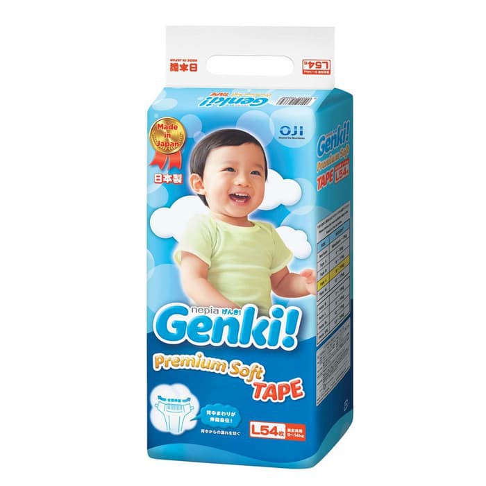 Nepia Genki Premium Baby Diapers Tape Soft (Tersedia varian ukuran)