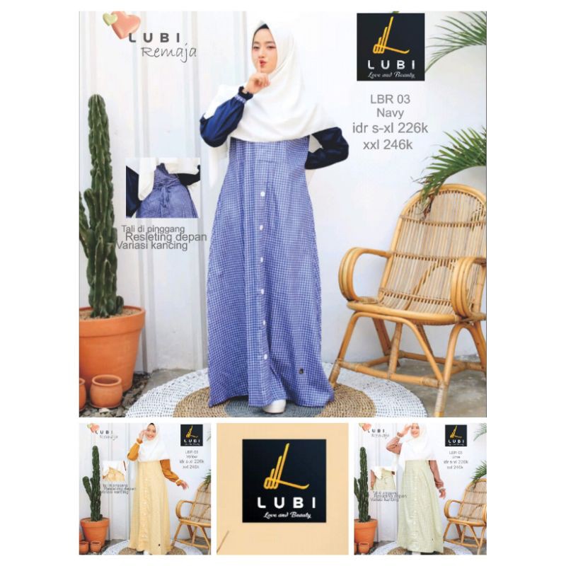 GAMIS REMAJA LUBI LBR 03 NAVY, YELLOW, LIME
