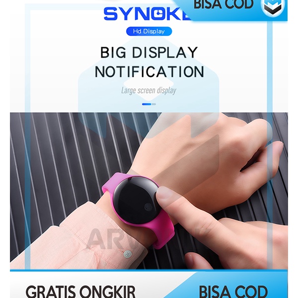 SMARTWATCH JAM TANGAN EXCLUSIVE PRIA DAN WANITA SYNOKE FITBAND DIGITAL