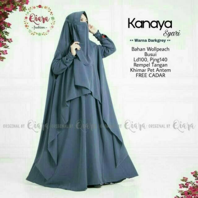 Gamis Dress Set Syari Kanaya Ori Qiara FREE NIQAB / CADAR
