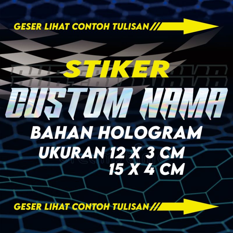 Stiker Nama Custom Nama Hologram