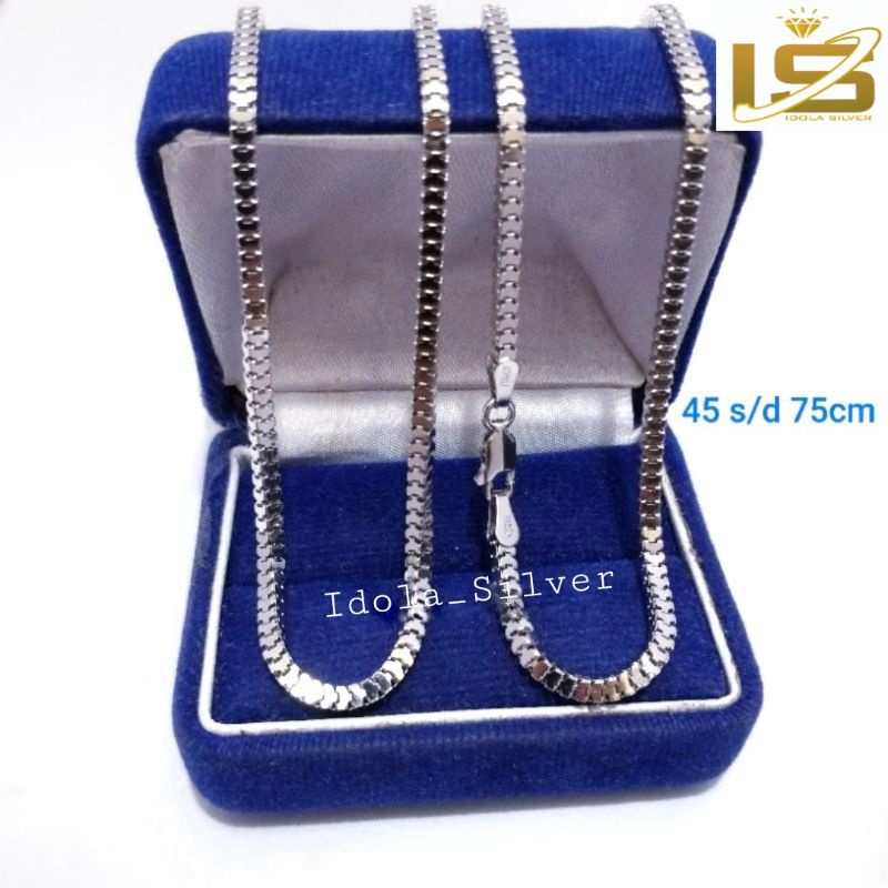 KALUNG PERAK PRIA WANITA ASLI SILVER 925 LAPIS EMAS PUTIH MODEL MILANO 40 45 50 55 60 65 70 75 80 - PERHIASAN PERAK ASLI