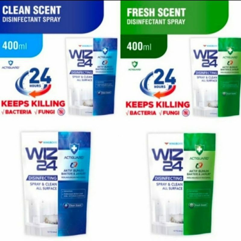 wiz 24 disinfectant refill 400ml