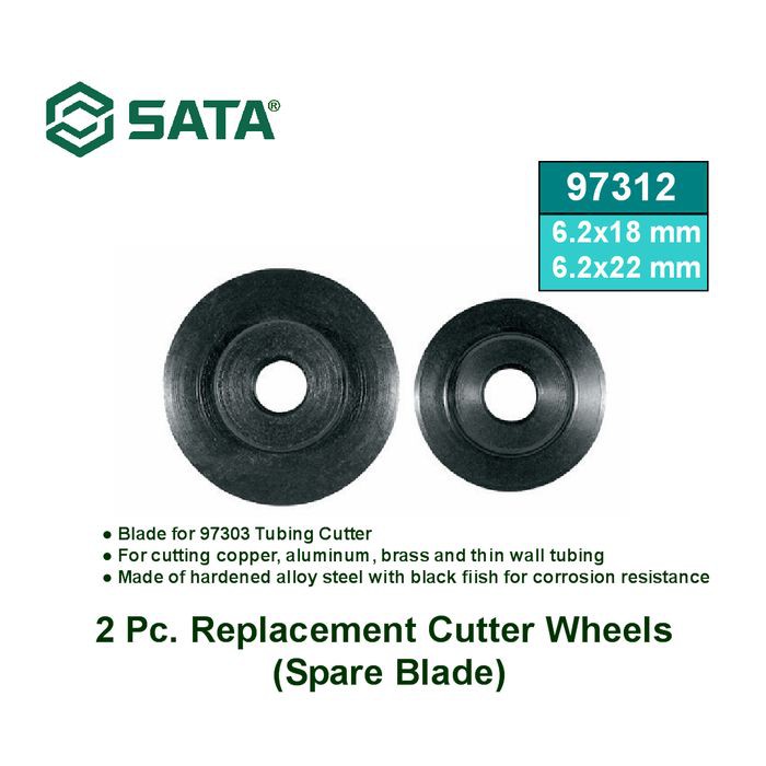 

SATA - Pisau PVC Tube Cutter 97312 2PC SPARE BLADE 6.2x18MM, 6.2 x 22 mm