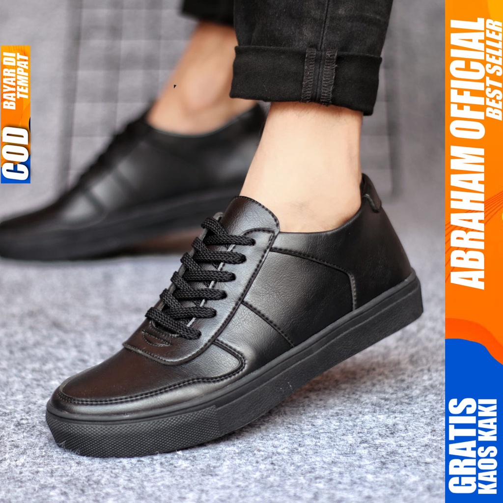 ABRHM x AUGUS Sepatu Casual Sneakers Pria Kulit Pu Original Kerja Kuliah Cowok