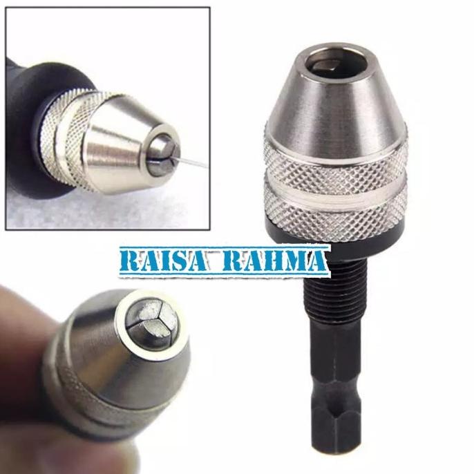 Adaptor Mata Bor 1/4" Mini Drill Chuck Keyless Kepala Bor Mini