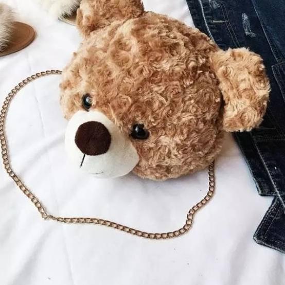 ⅍ ( ) IMY TAS BONEKA TEDDY BEAR / TAS FASHION WANITA KEPALA BERUANG ✱