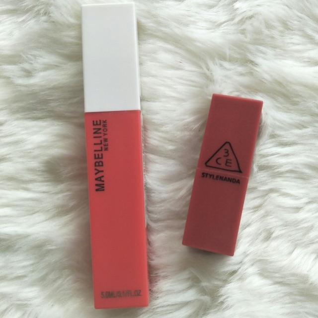 Lipcream Maybelline + Lipstick 3CE
