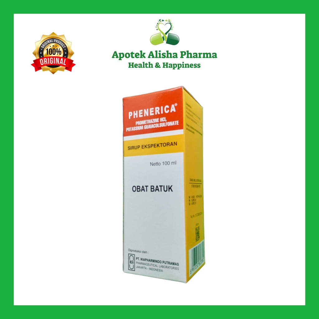 PHENERICA SYRUP EXPECTORANT 100ML - Phenerica Sirup Obat Batuk Berdahak / Phenerika Sirup / Penerica Sirup / Penerika Sirup