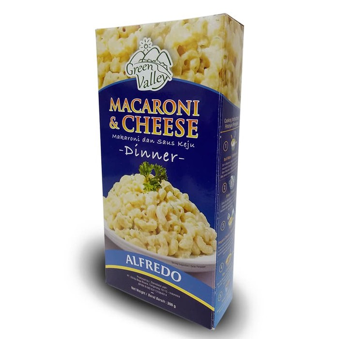 

Green Valley Macaroni and Cheese with Alfredo 200 Gram | Pasta Instan