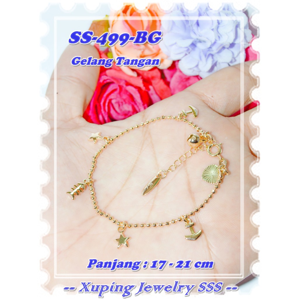  Xuping  Gelang  SS 499 BG Rantai Tangan Biji Lada Sea Gold 