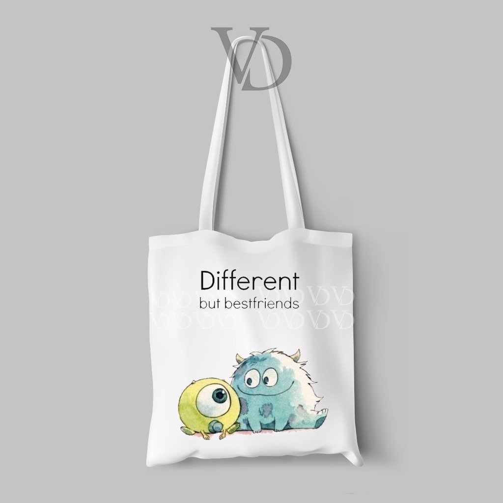 TOTE BAG BAHAN KANVAS QUOTES BEST FRIENDS TERBARU / MOTIVATION TOTE BAG / TAS BELANJA KEKINIAN