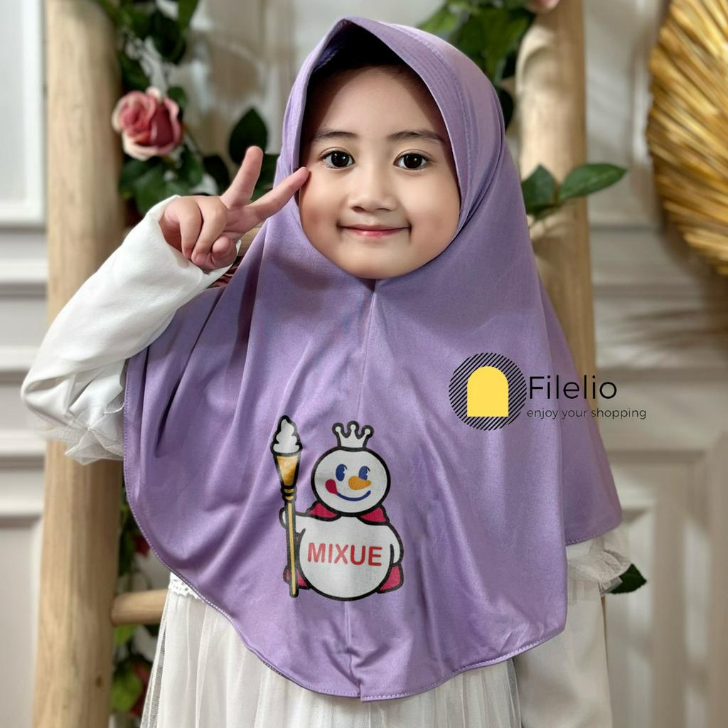 Hijab Anak TK Mixue Ice Cream Usia 4-7 tahun / Jilbab Anak Mixue Terbaru / Kerudung Anak Perempuan