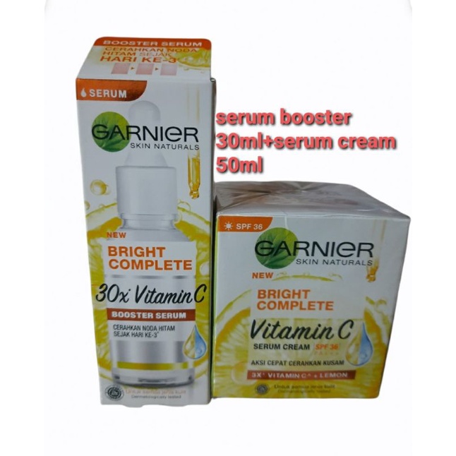 GARNIER PAKET SERUM BOOSTER BRIGHTCOMPLETE 30ML+SERUM CREAM 50ML