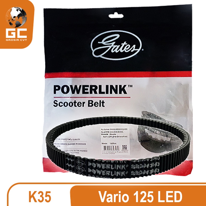 Van belt V Belt Vanbelt Fanbelt Vario 125 ESP LED K35 Gates Powerlink